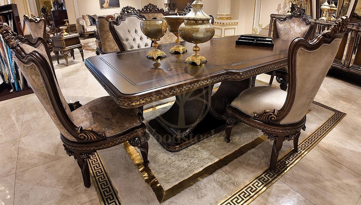 Royal Luxera Hand Carved Teak Dining Table Set, Saharanpur, view 5