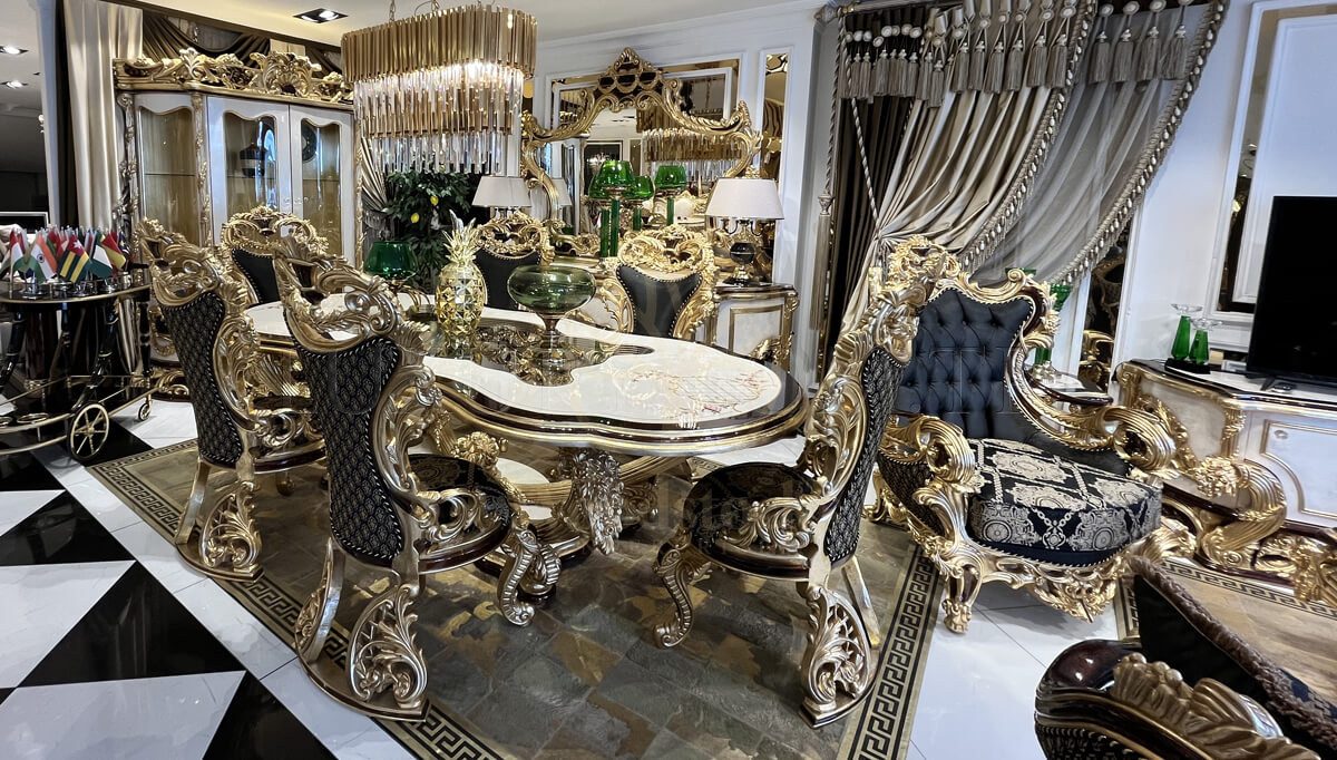 Royal Kral Hand Carved Teak Dining Table Set, Saharanpur, view 2