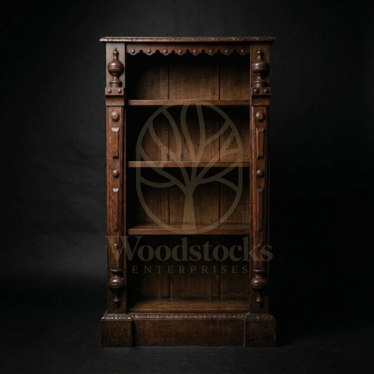Luxury Teak Victorian Gothic Revival Library Bookcase, Saharanpur, view 2