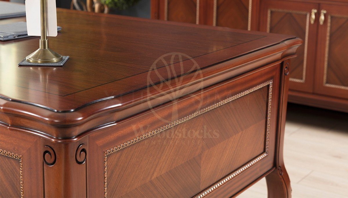 Royal Nizva Hand Carved Teak Office Table, Saharanpur, view 8