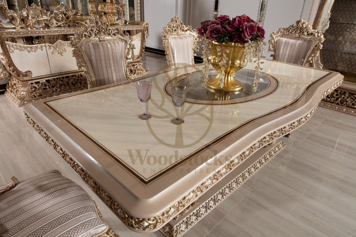 Teak Sovereign Light Brown and Gold Dining Set, view 15