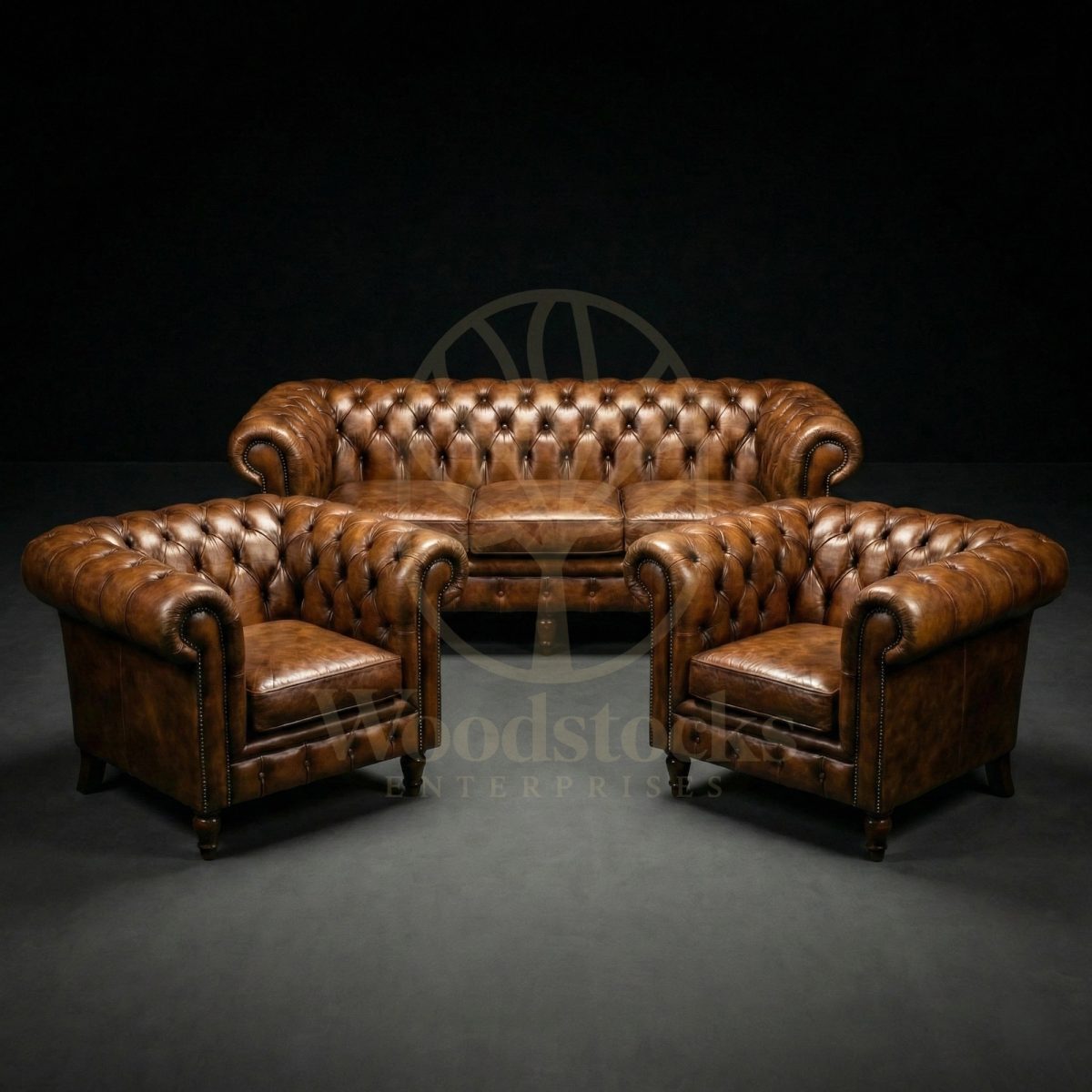 Luxury Teak Westminster Gentleman’s Chesterfield Suite, Saharanpur, Sofa Set