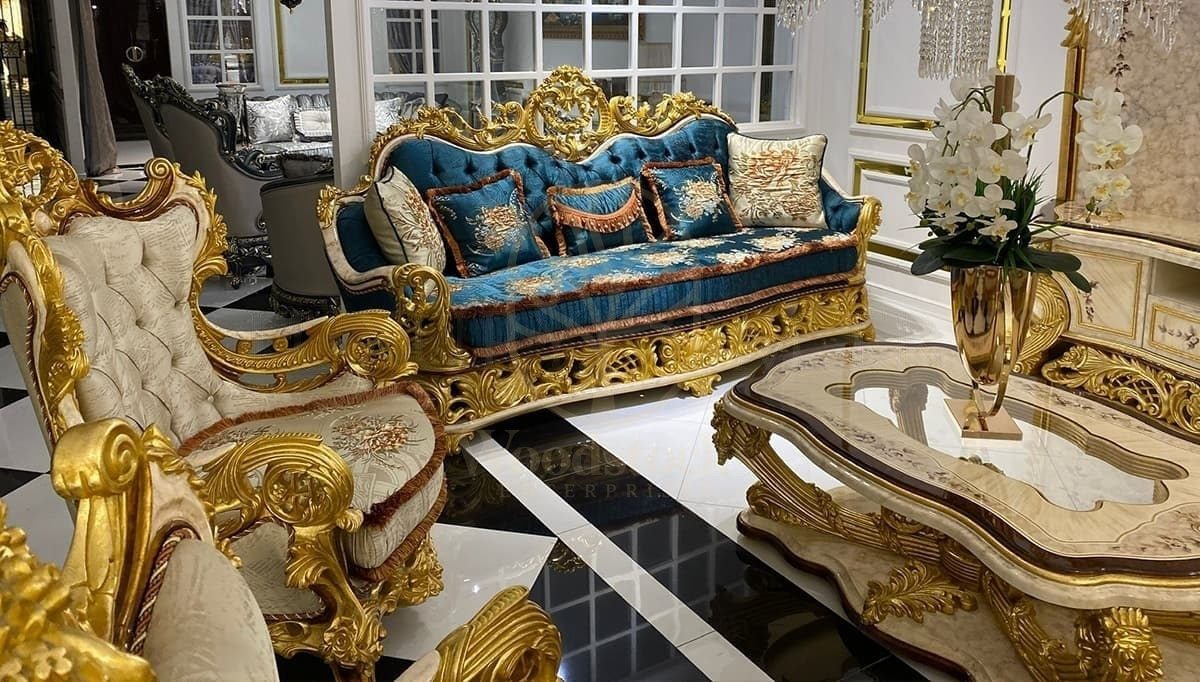 Royal Kral Hand Carved Teak Sofa Set, Saharanpur, view 2
