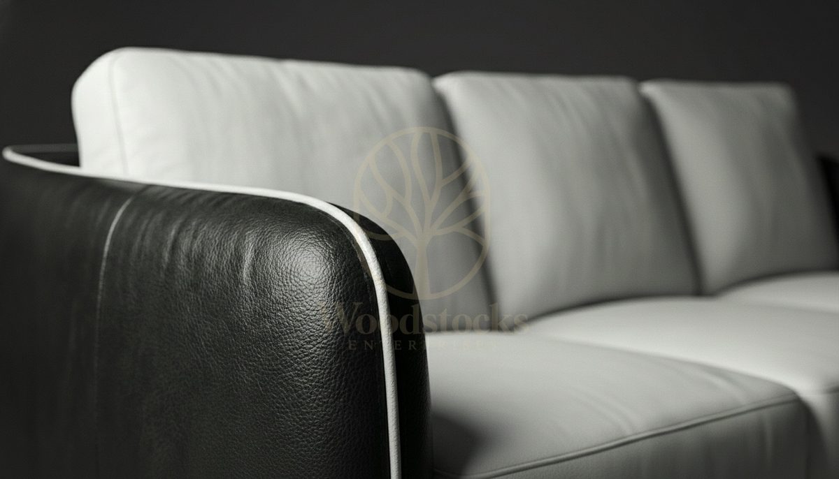 Luxury Teak Manhattan Modernist Leather Sofa Ensemble, Saharanpur, view 3