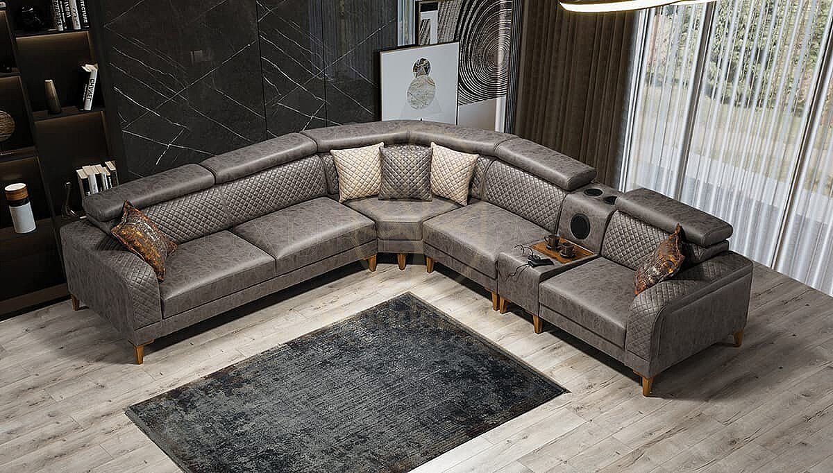 Luxury Merano Handcrafted Teak L-Shape Sofa, Saharanpur, view 3