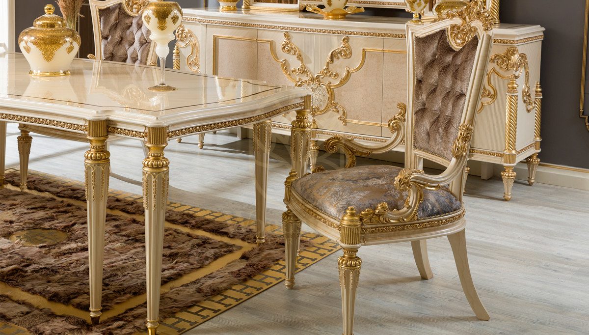 Royal Valente Hand Carved Teak Dining Table Set, Saharanpur, view 2