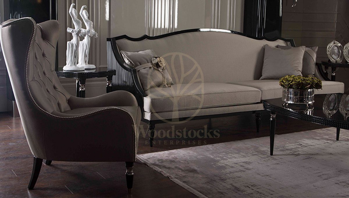 Luxury Belovis Art Deco Handcrafted Teak Sofa Set, Saharanpur, view 5