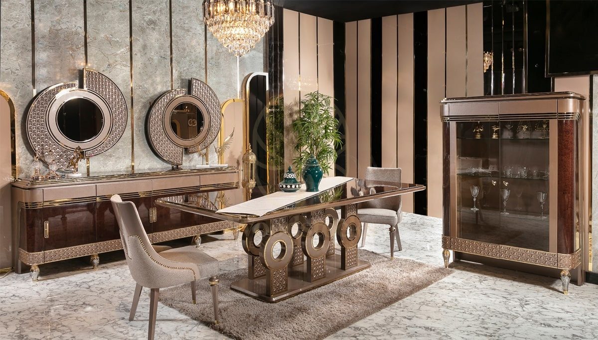 Royal Ahenk Hand Carved Teak Dining Table Set, Saharanpur, Dining Table