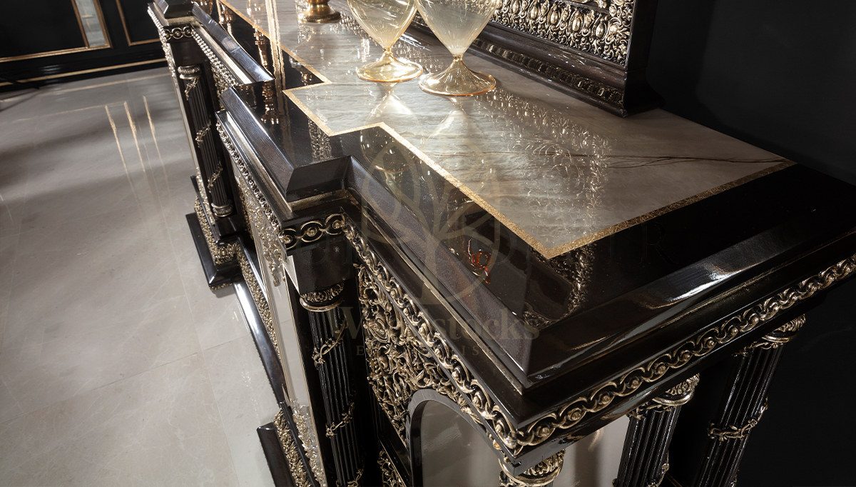 Royal Nazende Hand Carved Teak Dining Table Set II, Saharanpur, view 10