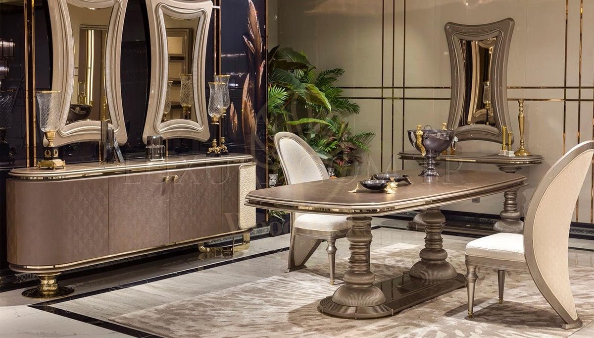 Luxury Volera Handcrafted Teak Dining Table Set, Saharanpur, Dining Table