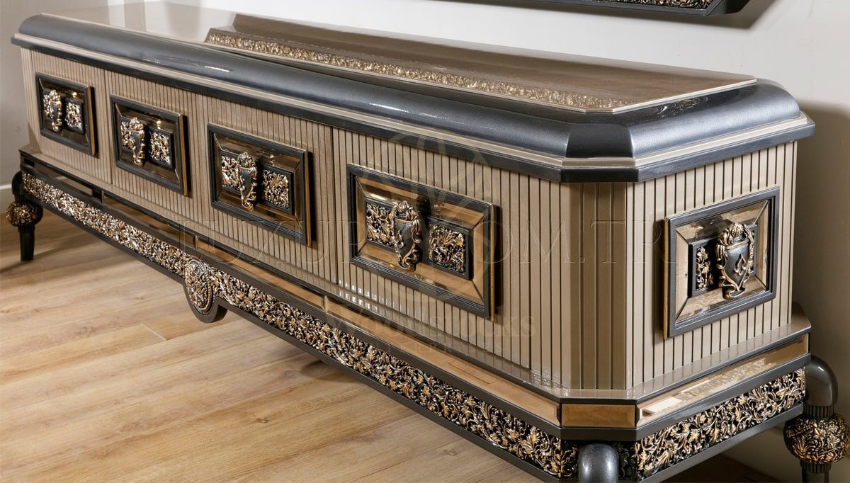 Royal Levis Hand Carved Teak TV Cabinet, Saharanpur, view 2