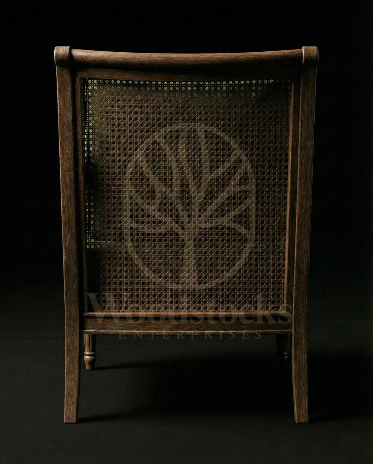 Hand Carved Teak Anglo-Indian Cane Lounge Chair, Saharanpur, view 4