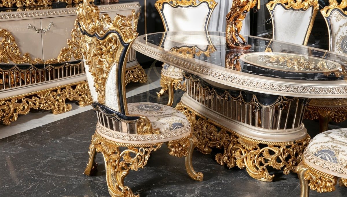 Royal Bilbao Hand Carved Teak Dining Table Set, Saharanpur, view 5
