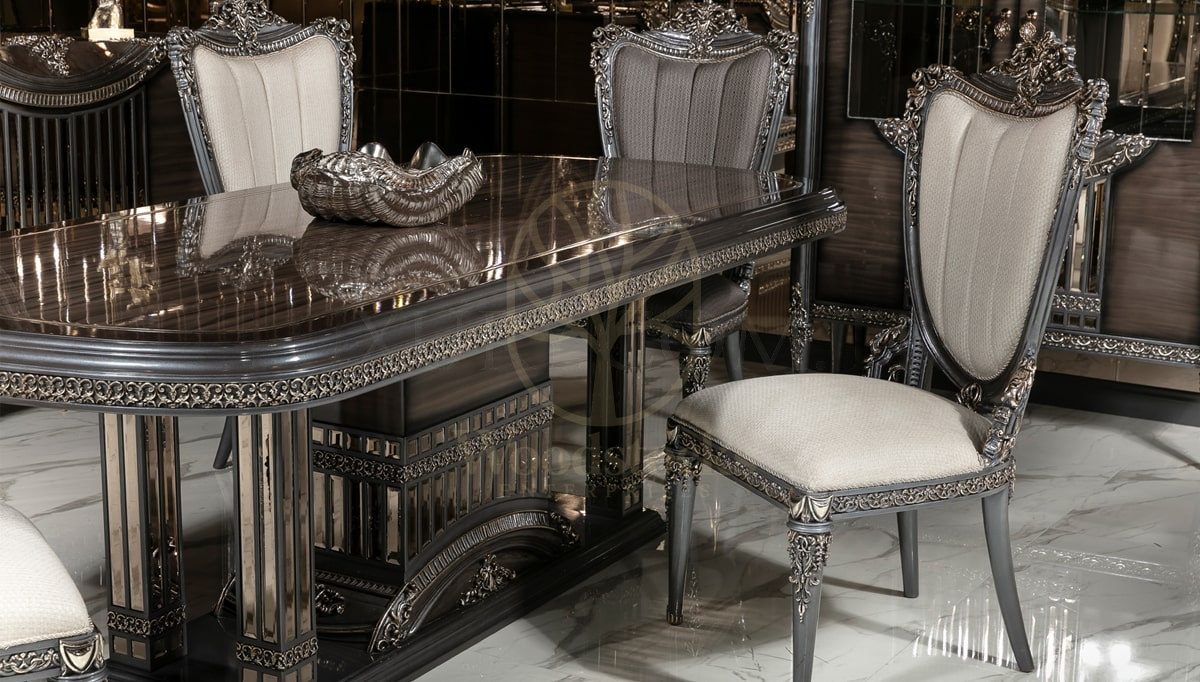 Royal Evander Hand Carved Teak Dining Table Set, Saharanpur, view 3