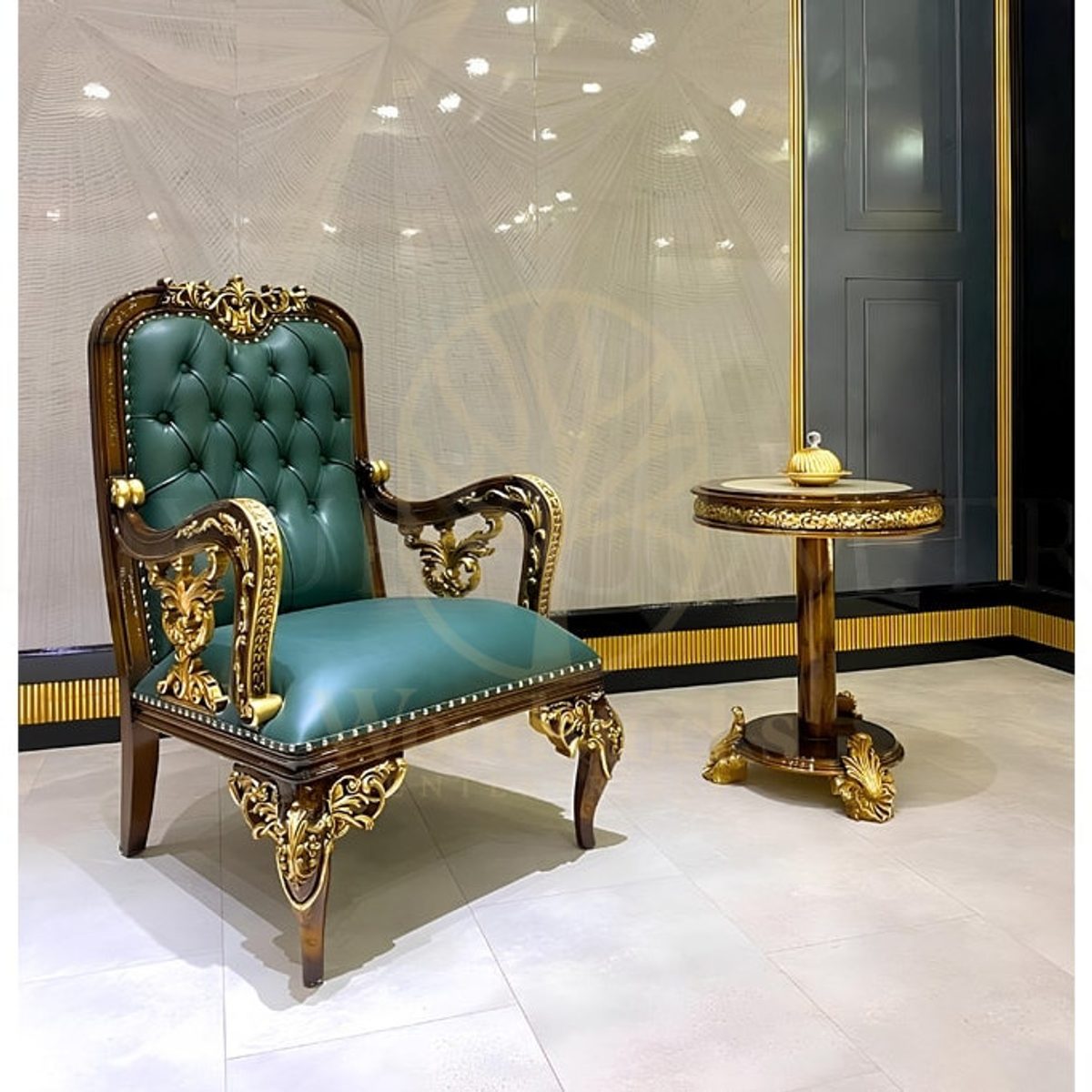 Royal Biruni Hand Carved Teak Office Table, Saharanpur, view 3