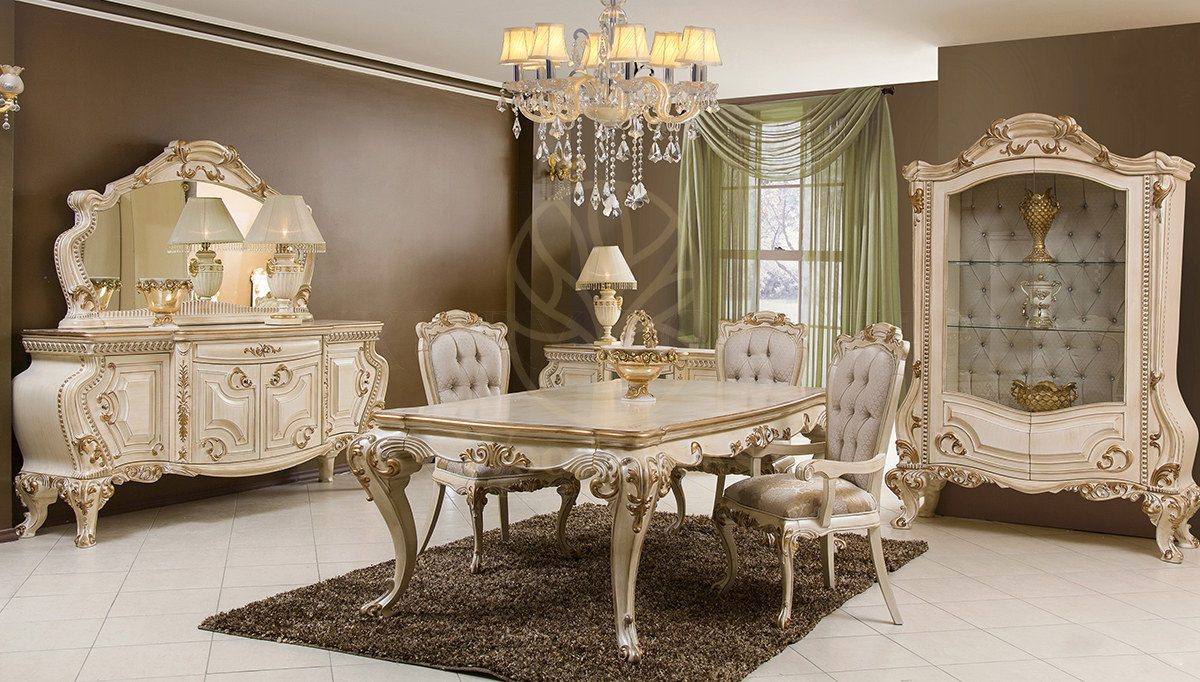 Royal Nevora Hand Carved Teak Dining Table Set, Saharanpur, view 10