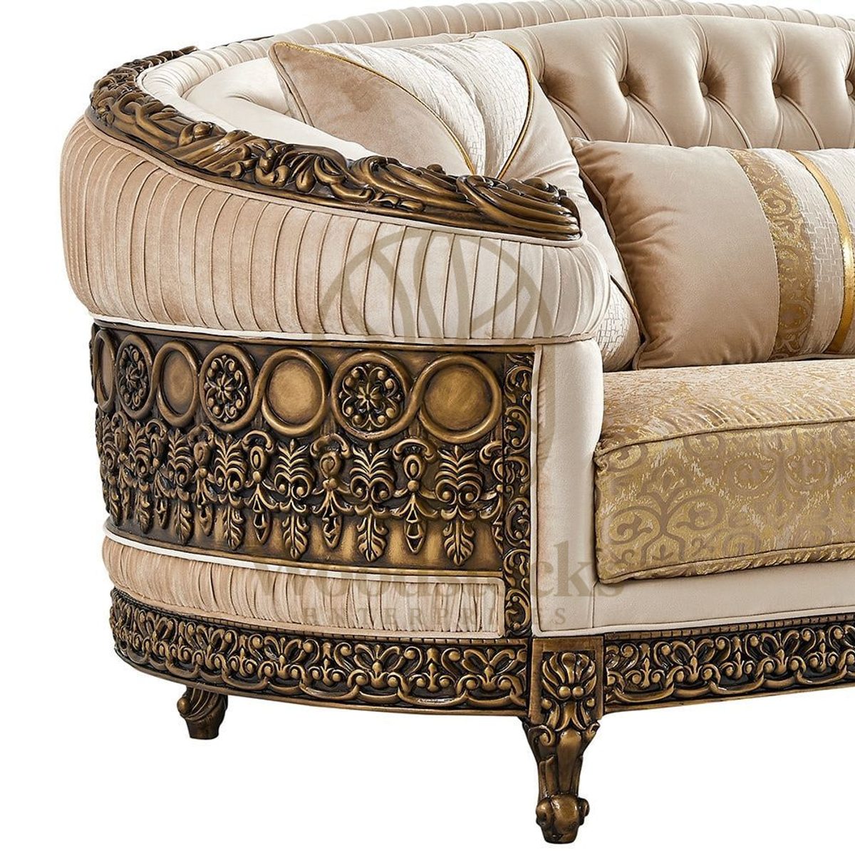 Teak Royal Italian Luxury Sofa Set, view 4