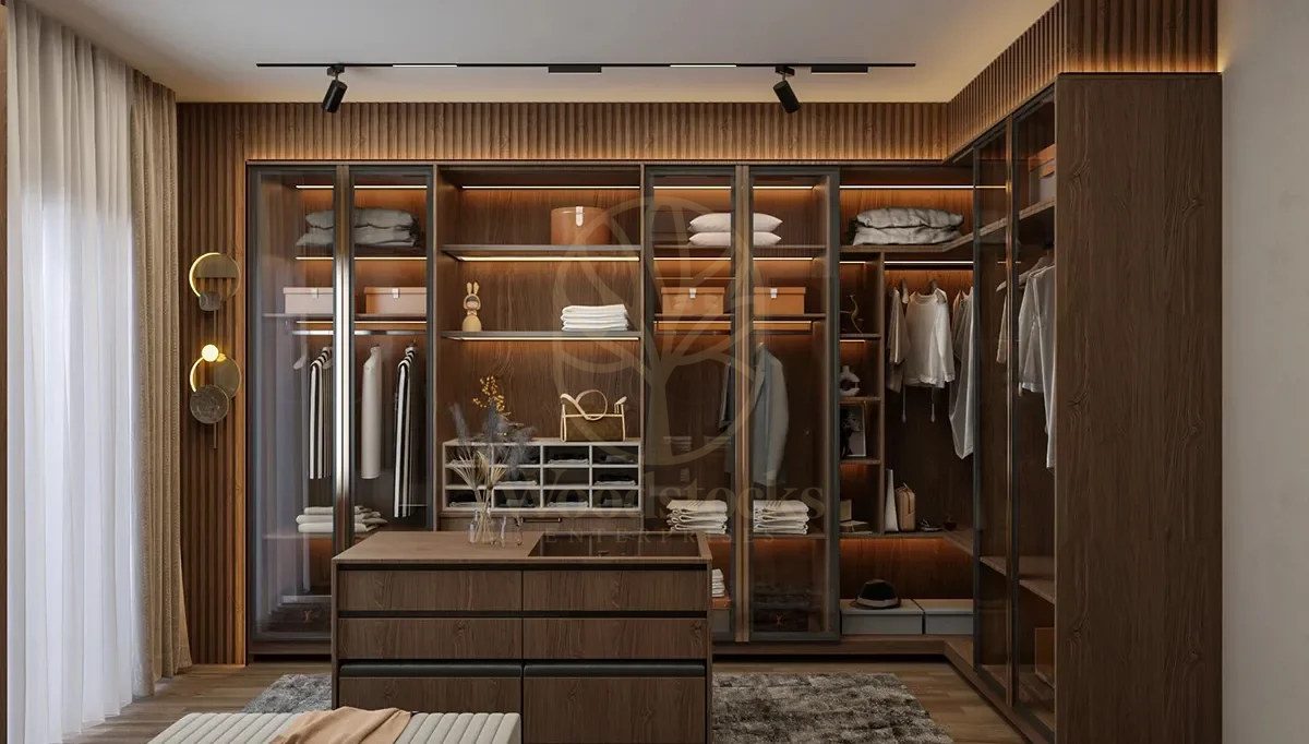 Luxury Quasar Handcrafted Teak Walk-in Wardrobe, Saharanpur, Almirah Wardrobe