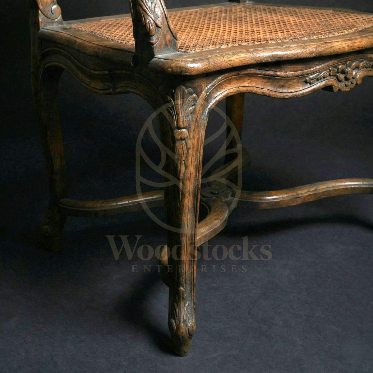 Royal Hand Carved Teak Bordeaux Townhouse Caned Armchair, Saharanpur, view 3