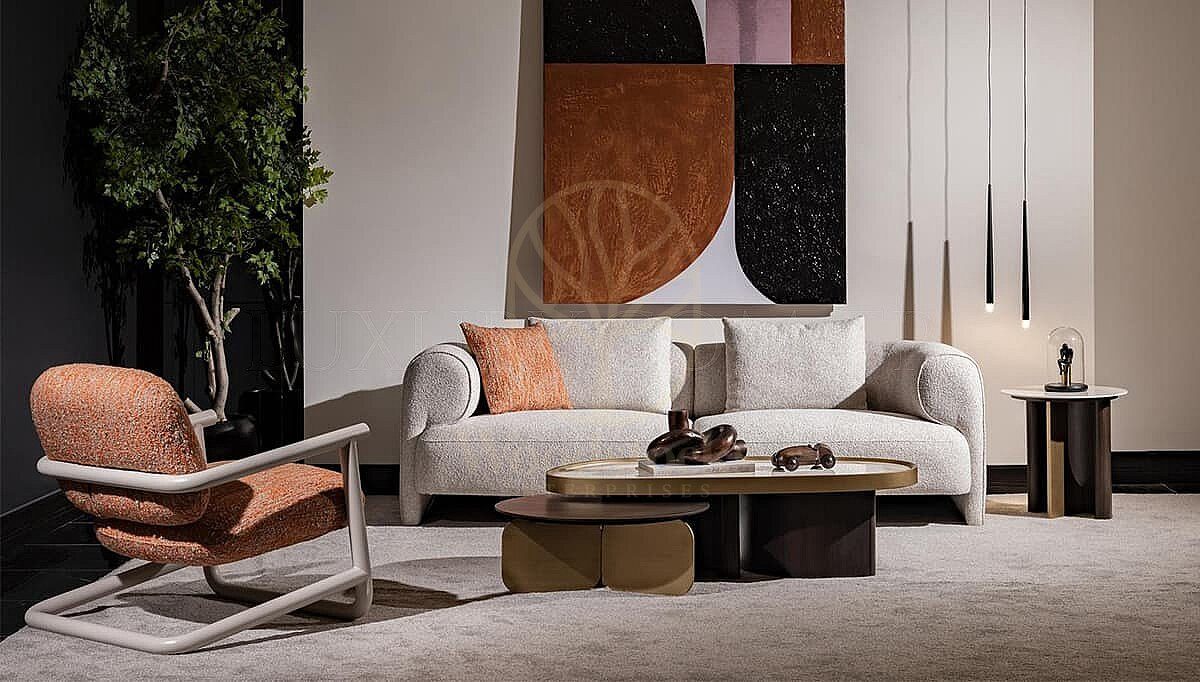 Luxury Marcello White Black Handcrafted Teak Sofa Set, Saharanpur, view 2