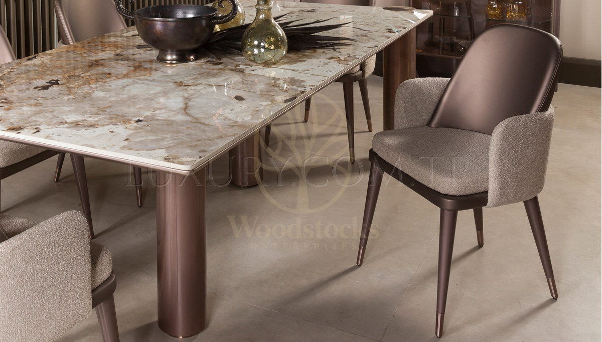 Luxury Orlis Handcrafted Teak Dining Table Set, Saharanpur, view 5