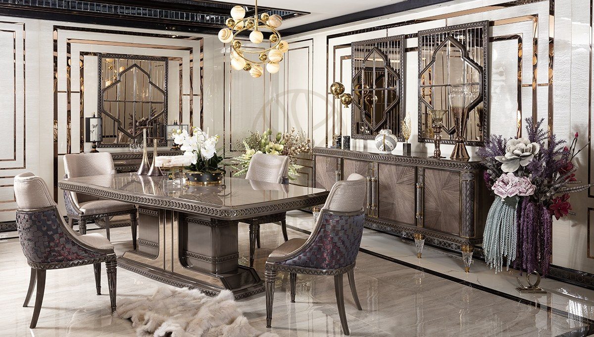 Luxury Notron Handcrafted Teak Dining Table Set, Saharanpur, Dining Table