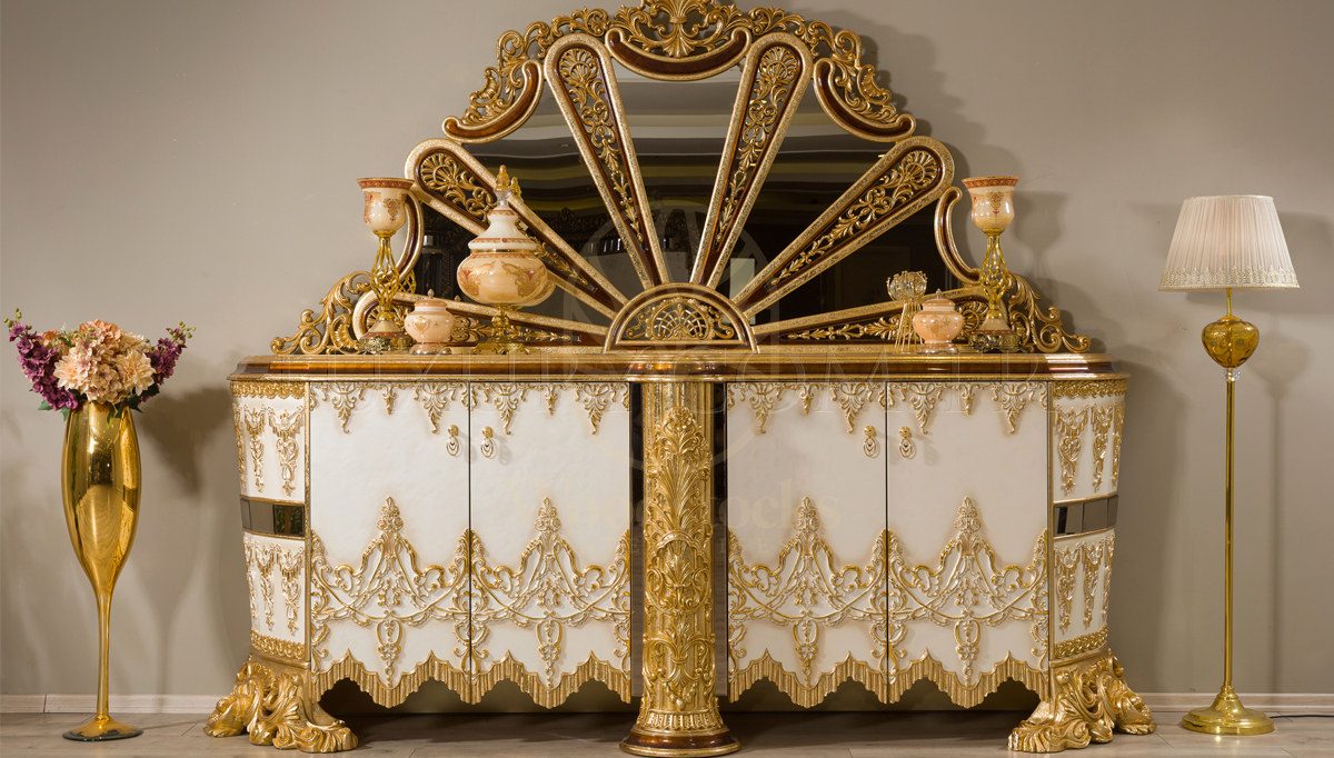 Royal Hurrem Hand Carved Teak Dining Table Set III, Saharanpur, view 6