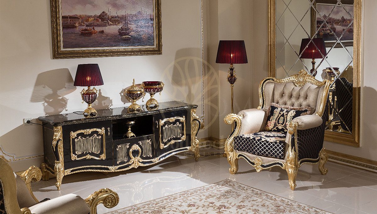 Royal Kayihan Black Hand Carved Teak Sofa Set, Saharanpur, view 6