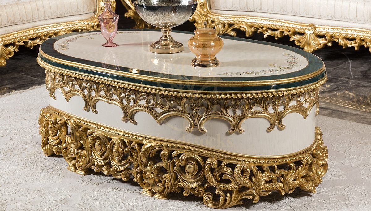 Royal Zumra Gold Leaf Hand Carved Teak Sofa Set, Saharanpur, view 8