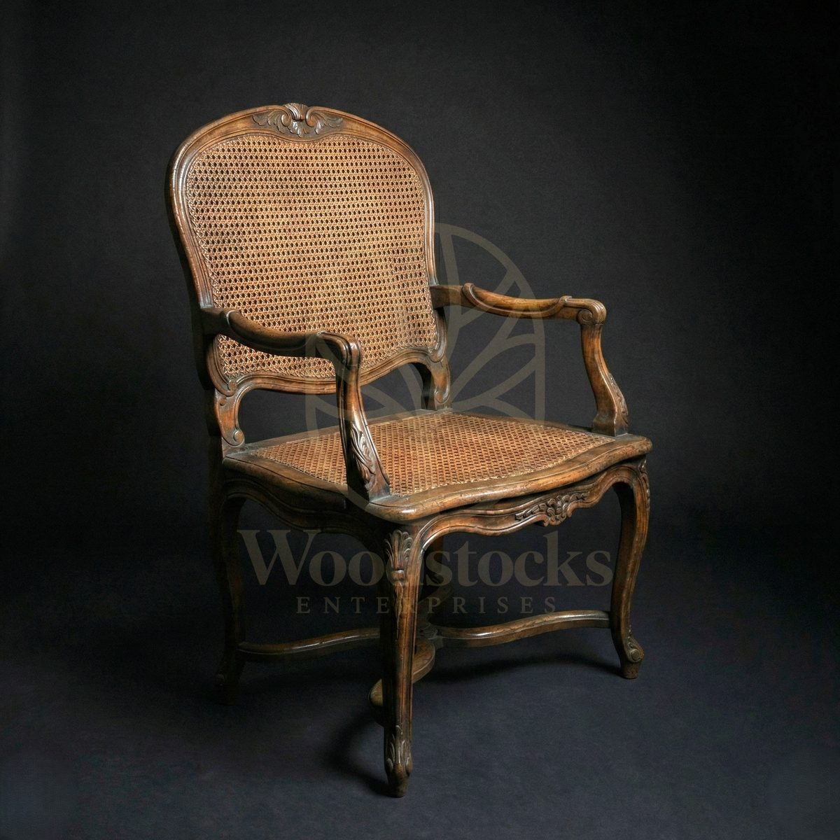 Royal Hand Carved Teak Bordeaux Townhouse Caned Armchair, Saharanpur, Living Room Chair