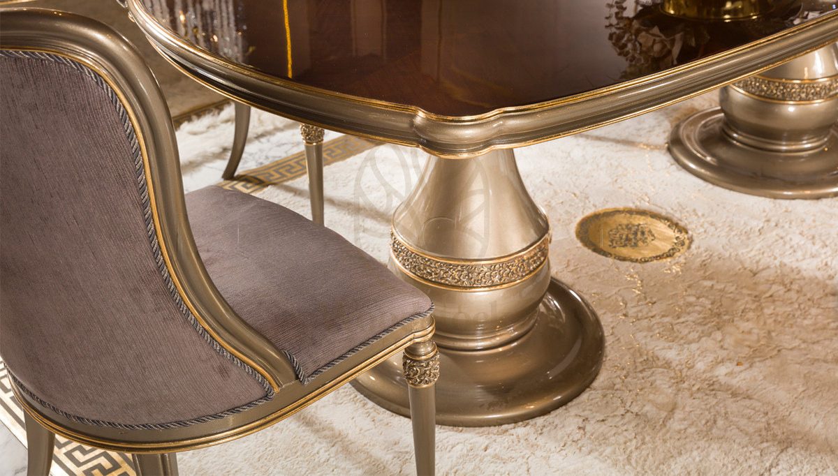 Royal Marlon Hand Carved Teak Dining Table Set, Saharanpur, view 6