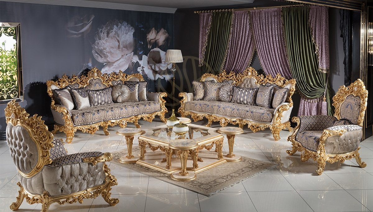 Royal Aspendos Hand Carved Teak Sofa Set, Saharanpur, Sofa Set