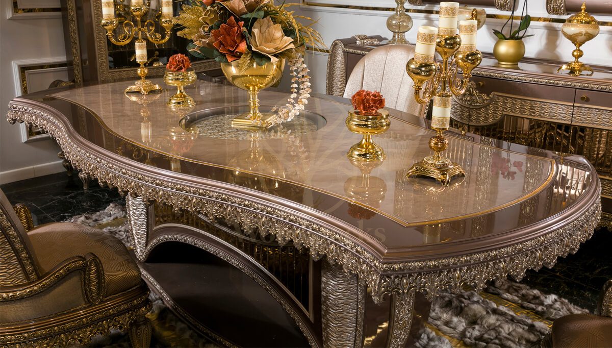 Royal Vegas Hand Carved Teak Dining Table Set, Saharanpur, view 4