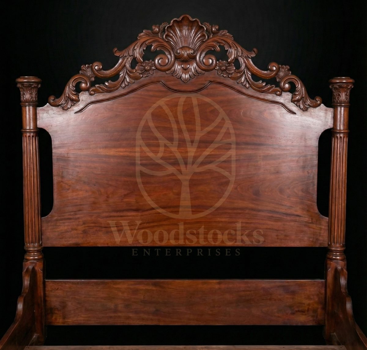 Royal Hand Carved Teak Indo-Regency Heirloom Bed, Saharanpur, view 3