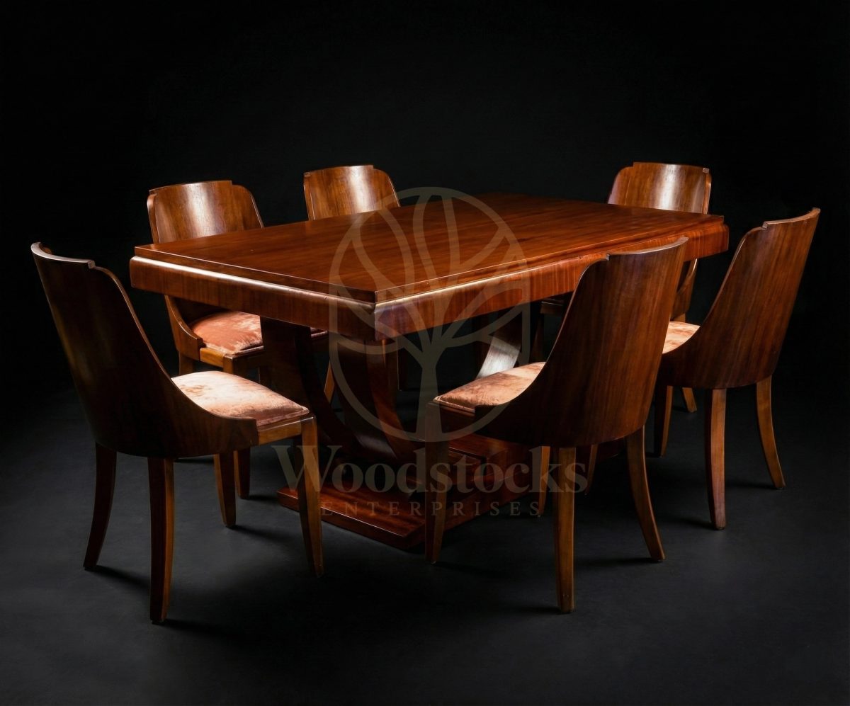 Luxury Teak Rive Gauche Art Déco Dining Ensemble, Saharanpur, view 2