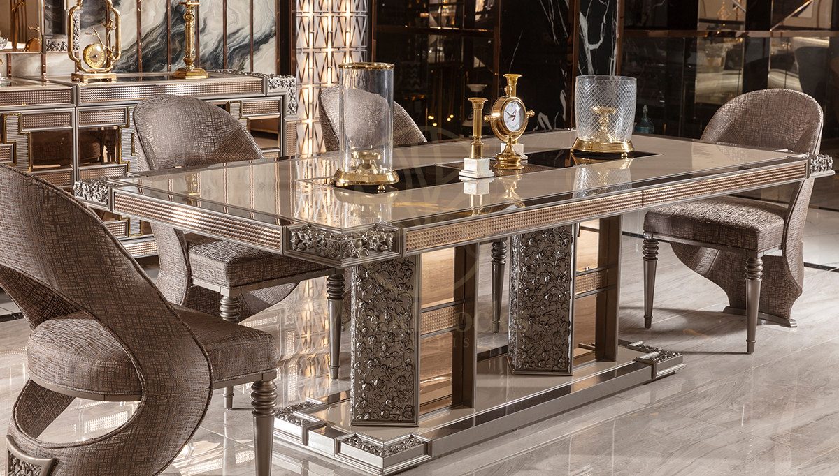 Luxury Fermont Handcrafted Teak Dining Table Set, Saharanpur, view 2