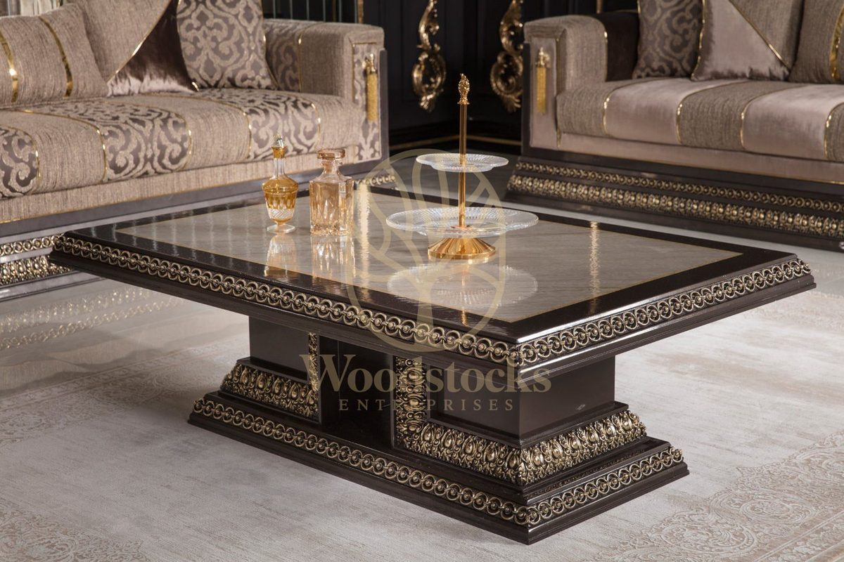 Teak Imperial Black and Ivory Center Table, view 2