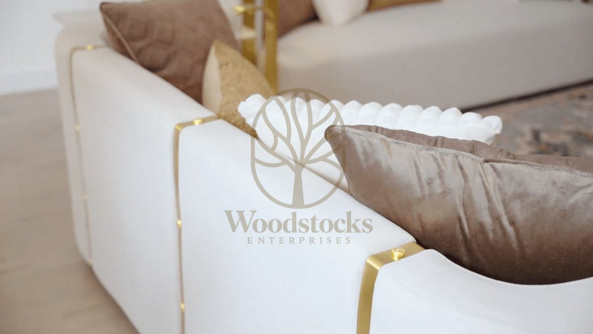 Teak Contemporary Gold Sofa Set III, view 6