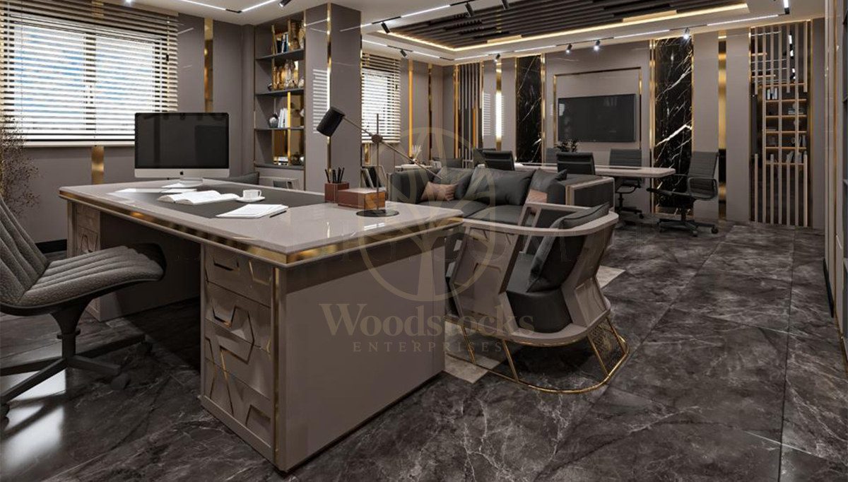 Luxury Gustora Handcrafted Teak Office Table, Saharanpur, view 6