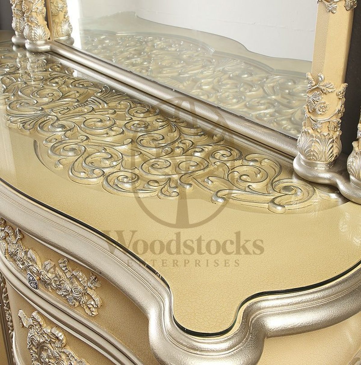 Teak Antique Silver Dressing Table, view 2