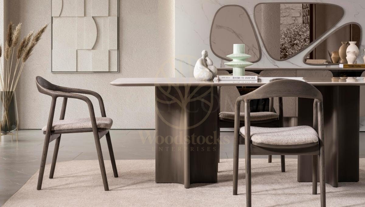 Luxury Orlena Handcrafted Teak Dining Table Set, Saharanpur, view 2
