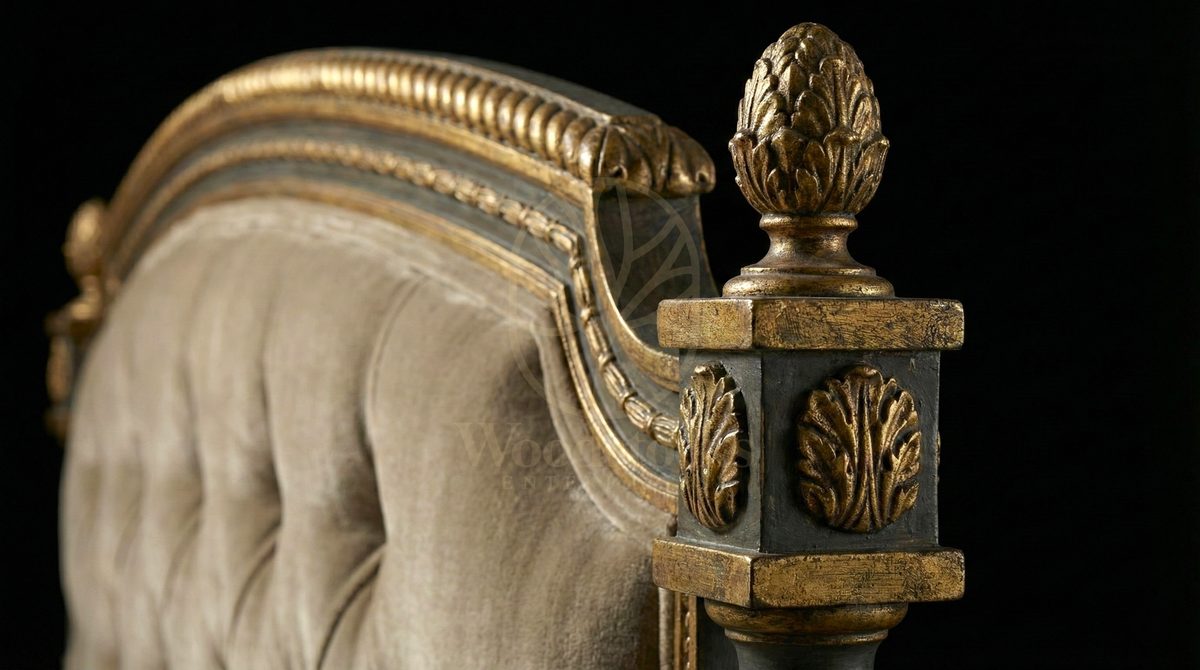 Royal Hand Carved Teak Rue Saint-Dominique Bed à la Grecque, Saharanpur, view 6