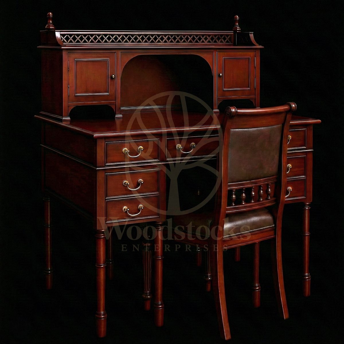 Royal Teak Regency Clerk’s Writing Desk & Companion Chair, Saharanpur, Office & Study Table