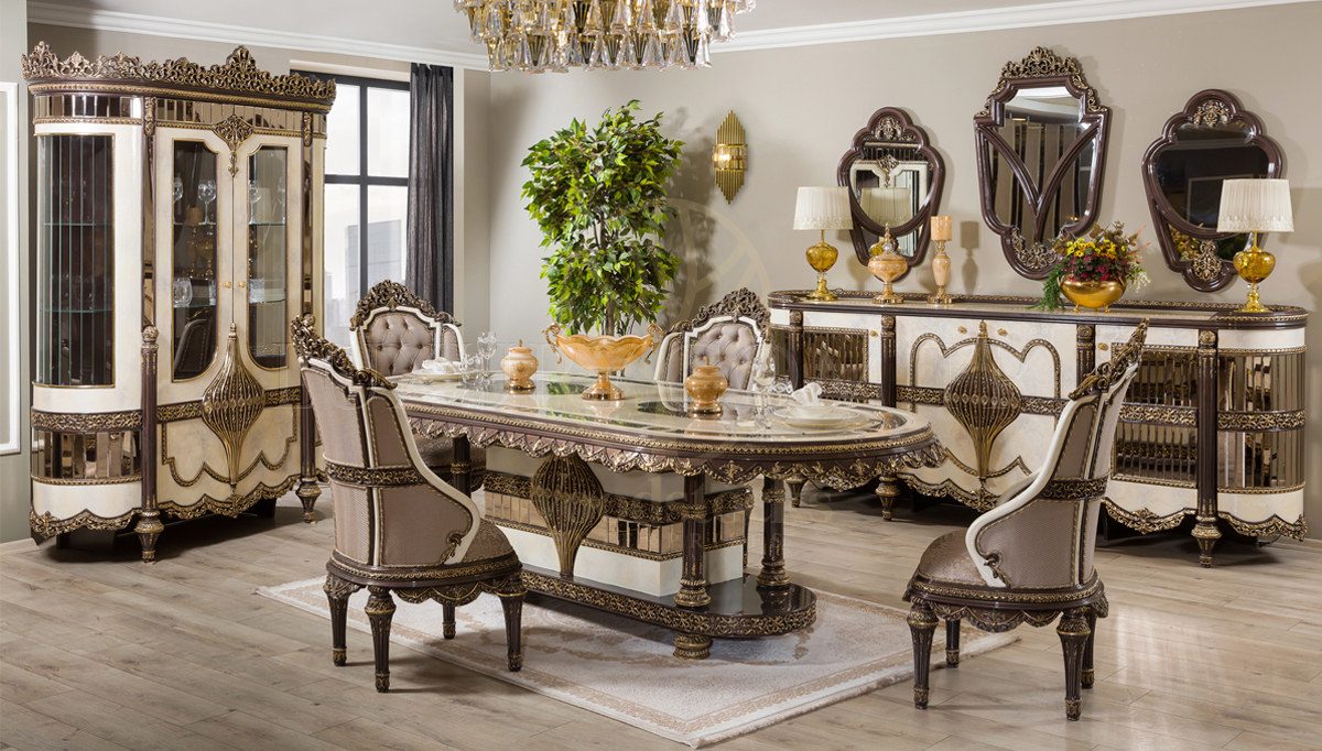 Royal Nirvana Hand Carved Teak Dining Table Set, Saharanpur, Dining Table