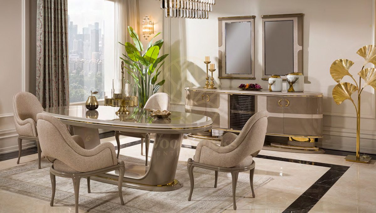 Luxury Fendi Handcrafted Teak Dining Table Set, Saharanpur, Dining Table