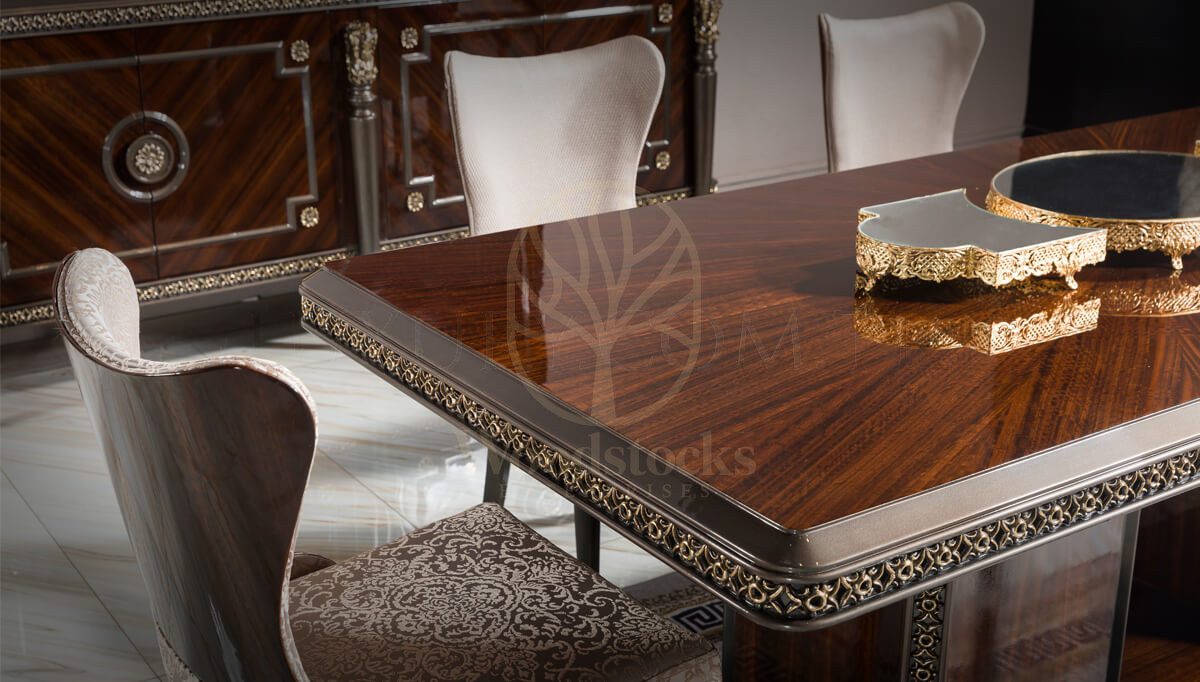 Royal Valdera Hand Carved Teak Dining Table Set, Saharanpur, view 5