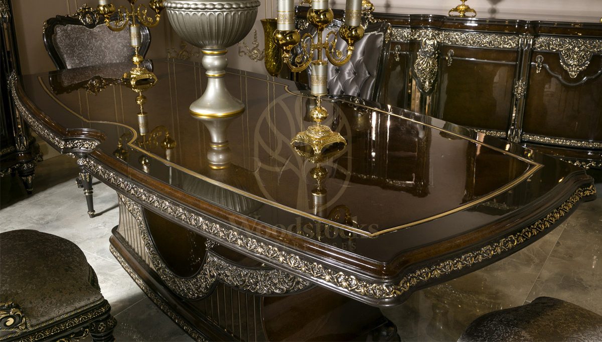 Royal Siena Hand Carved Teak Dining Table Set, Saharanpur, view 3