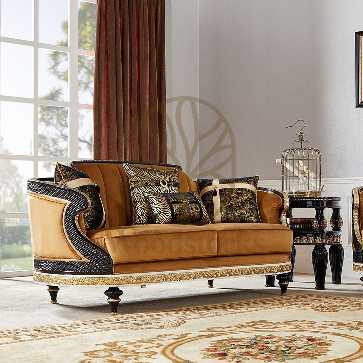 Teak Contemporary Brown French Sofa Set, Sofa Set