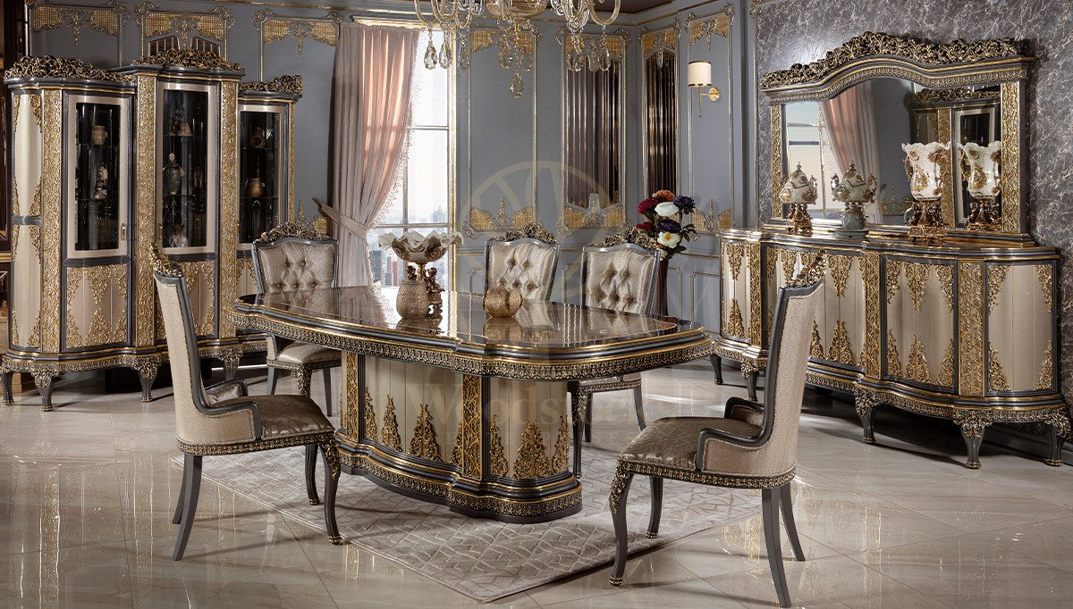Royal Almira Hand Carved Teak Dining Table Set, Saharanpur, Dining Table