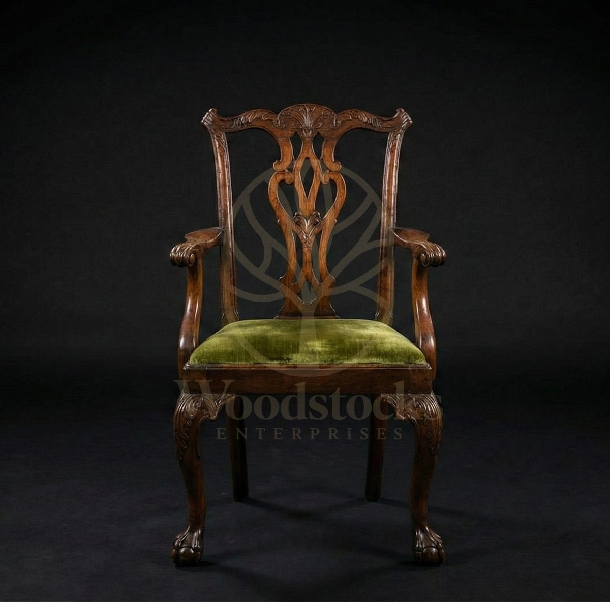 Hand Carved Teak Windsor Chippendale Ball and Claw Dining Suite, Saharanpur, view 7